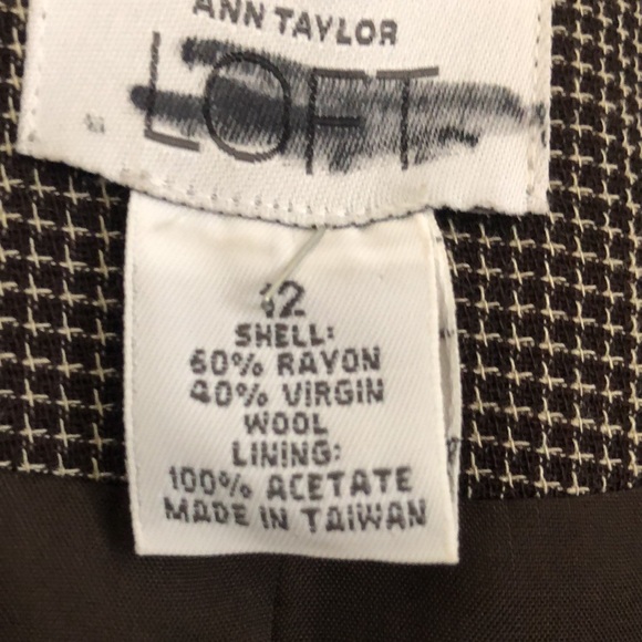 Deep brown Ann Taylor Blazer, Elegant ,Virgin Wool Blend - Picture 8 of 15